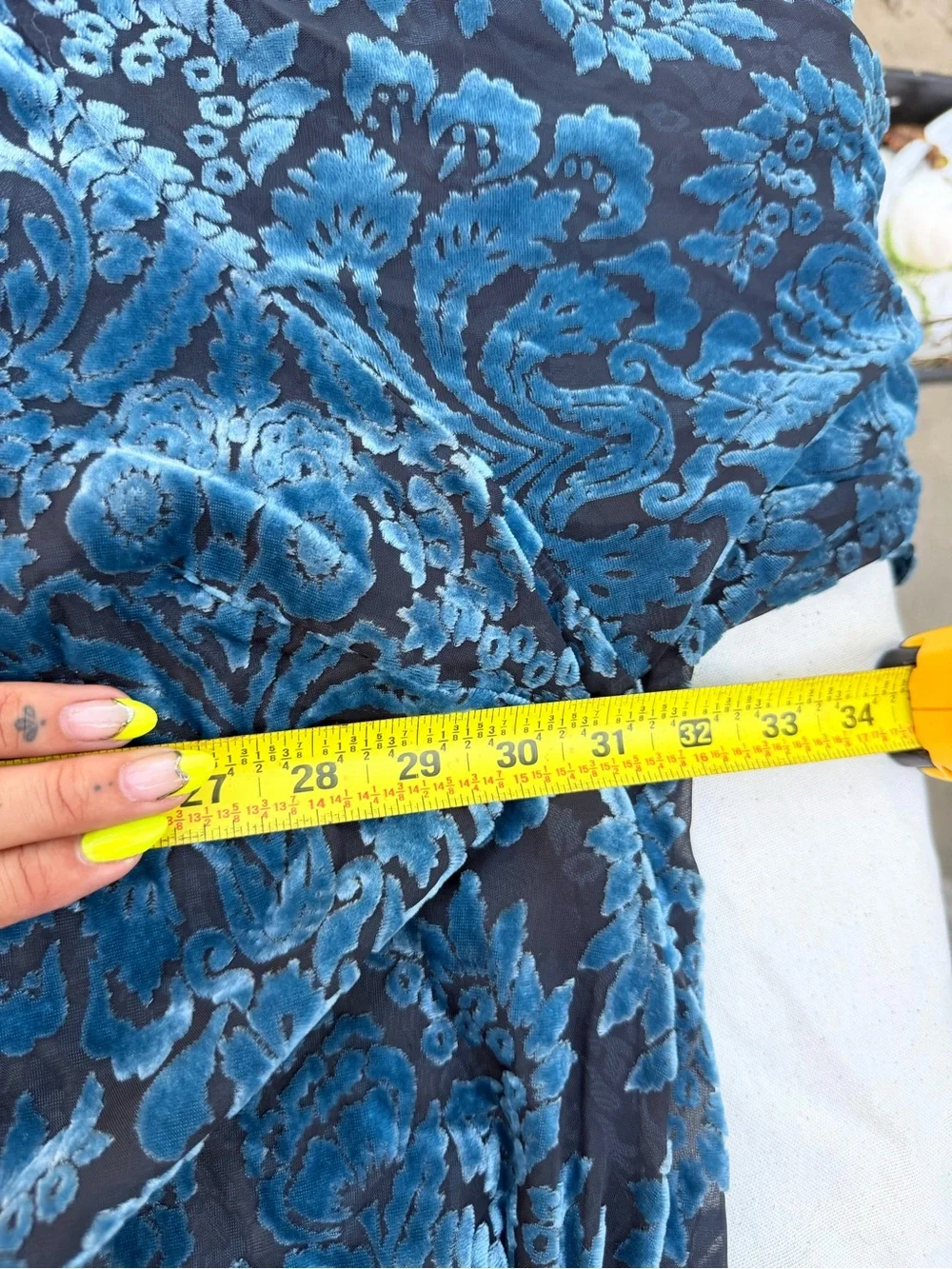 Torrid Velvet Burnout Kimono Robe - Teal Blue